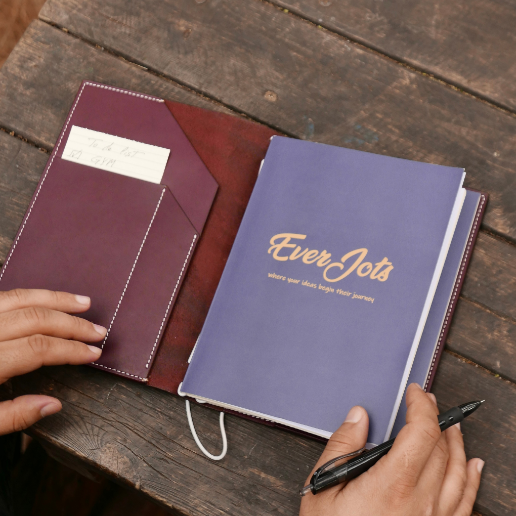 DEWAN – A5 Leather Notebook Cover with Pockets