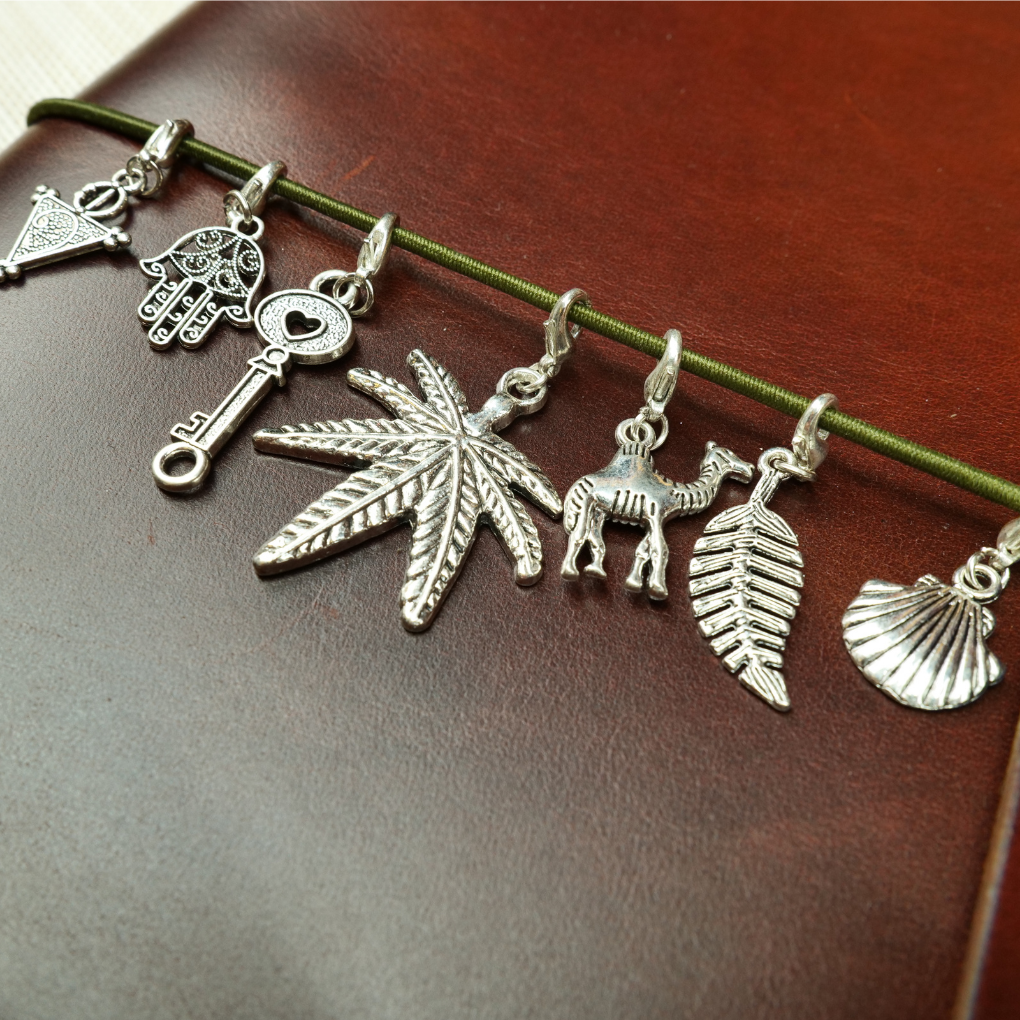 Silver Metal Charm Pendants for Leather covers